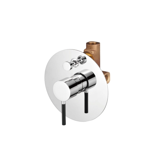 Wall type single handle dual control valve body group